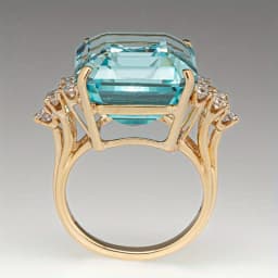1pc Luxurious Hyperbole Women Ring Cocktail Party Ring with Huge Sky Blue Cubic Zircon Prong Setting Valentine's Gift for Wife