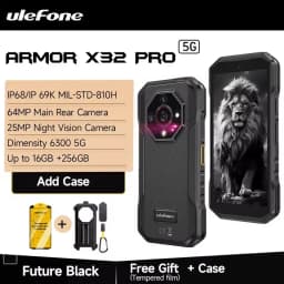 Ulefone Armor X32 Pro 5G Rugged Phone 8GB+256GB 6.56'' Android 14 Night Camera 64MP 6050mAh Dimensity 6300 NFC Smartphone