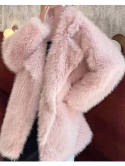 Lautaro Winter Loose Casual Thick Warm Soft Hairy Faux Fur Coat Women Luxury High Quality Furry Fluffy Jacket Korean Fashion