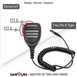 Baofeng UV-13Pro Waterproof Microphone Shoulder Speaker UV-9R PRO 2 Pins for Walkie UV-5R/UV-82/UV-16/TH UV8000D Two Way Radio