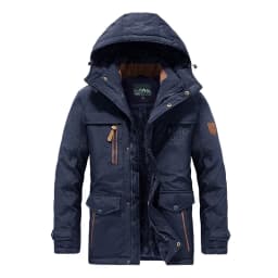 Winter Men's Parkas Cotton-padded Jacket Men Extra Warmth Extra Fat Medium Long Multi-pocket Cotton-padded Jacket Winter Coats