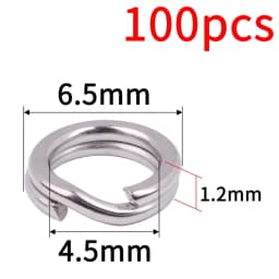 100PCs Connecting Fishing Rings Sets Stainless Steel Split Rings Hard Bait Lure Accessories Tackle High Strengthen O Ring