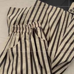 Retro Chic Solid Color Striped Skirt for Women in Summer, High Waisted and Slimming A-line Mid Length Umbrella Skirt
