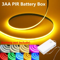 3AA Battery Box 8mm COB LED Strip 5V 320LEDs/m Flexible Tape Remote Control/PIR Motion Sensor Adhesive LED Light Strip 9 Colors
