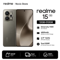 realme 15 5G Smartphone 50MP Sony IMX882 AI Camera+8MP OV08D10 Wide-Angle Camera 6500mAh Titan Battery 45W Ultra Charge NFC