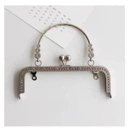 10PCS 18cm Metal Purse Frame Square Embressed Antique Bronze Lace Coin Purse Frame Kiss Clasp Accessory