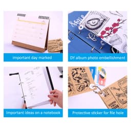 250 Labels Self-Adhesive Hole Punch Protector Loose-Leaf Paper Hole Reinforcement Labels Round Stickers for Office Supplies