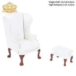 Doll house sofa furniture model simulation double leather sofa Miniature Furniture Armchair Sofa Footstool Doll Decor Toy