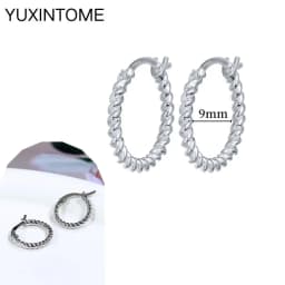 Pave Micro Crystal North Star Hoop Earrings Punk 925 Sterling Silver Ear Needle Twist Gold Earrings For Women Minimalist Jewelry