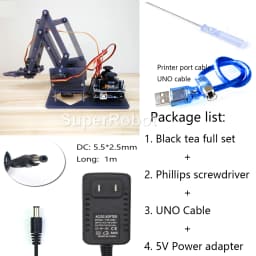 SG90 4 Dof Unassembly Acrylic Mechanical Robot Manipulator Claw For Arduino Robot Arm DIY Kit UNO Programmable Robot Starter Kit