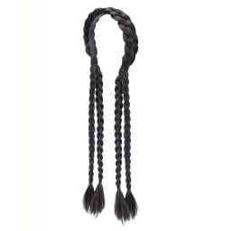 Braided Ponytail Hairpiece Elastic Bun Loop Easy Wear Synthetic Ponytail Adjustable With Double Braids Elastic Band