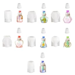Small Bottle Pendant Silicone Mold Epoxy Resin Molds DIYs Heart Wishing