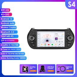 7" Ossuret Android Auto Car Radio for Fiat Fiorino Qubo Peugeot Bipper Citroen Nemo Multimedia Navi GPS RDS DSP CarPlay BT 4G