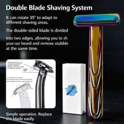RZACLEA 21TS Glide Pro 4D Super Safety Shaving Shaver with Stand for Man Women Haft One Blade ECO-friendly Metal Razor Gift Box