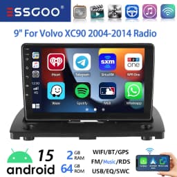 ESSGOO 9" Android 15 For Volvo XC90 2004-14 Wireless Carplay Android Auto Car Stereo Radio GPS NAVI WIFI SWC RDS USB FM BT Wifi