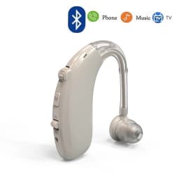 Rechargeable Bluetooth Hearing Aid for Seniors Adults Digital 16 Channel BTE Hearing Aids with Noise Cancelling