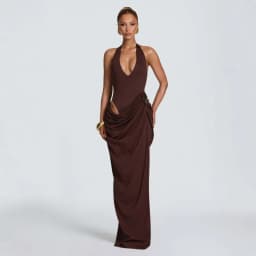 Townlike Patchwork Pleated Maxi Long Dress Women Halter 2026 Summer Dress V Neck Evening Nightclub Sexy Party Dresses
