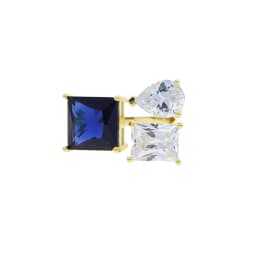 Geometric Square Rectangle Tear Drop Colorful CZ Ring Open Adjusted Multi Colors Women Finger Jewelry