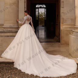Gorgeous Women's Wedding Dresses A-line Elegant Long Sleeve Princess Bridal Gowns Formal Beach Party свадебное платье Customized