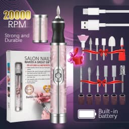 Electric Nail File Set Nails 4 Speeds Cordless Acrylic Nail Tool Thick Nails Edge Shaping Polishing Grinding Nursing Dead Skin