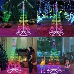 1.5M 2.1M Smart Lighted RGB Christmas Tree Cone Tree with Star Topper Outdoor DIY APP Controlled Lighted Christmas Tree Light