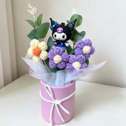 Genuine Sanrio Characters With Artificial Flower Creative Hugging Bucket Bouquet Christmas Valentine Birthday Gifts For Girls