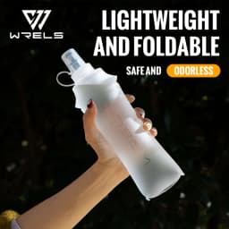 WRELS Running Water Bottle Soft Flask Folding Collapsible Water Bottle TPU BPA-Free Camping Hiking Travel Folding Water Bottle