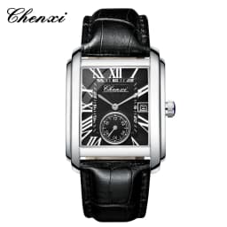 Chenxi 8216 Top Brand Rectangle Sport Men Watch Hot Sell Military Calendar Waterproof Male Genuine Leather Quartz Elegant Clock