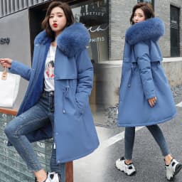 plus Size Loose Parka Thiened down Cotton Jaet Women's Mid-Length Korean Sle New Waist-Cinching 200 Pou Fat MM Cotto...