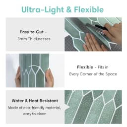 1/10pcs 3D Tile Sticker, Self-adhesive 3D Green Tile Backsplash for Kitchen and Bathroom, Waterproof Mold Resistant, 30x30cm