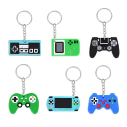 6/12/24Pcs Video Game Machine PVC Keychains Kids Birthday Party Favors Gift for Guest Goodie Pinata Fillers Backpack Pendant Toy