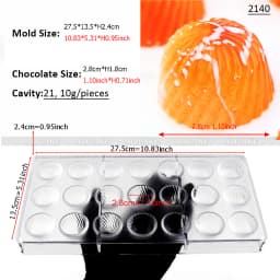 3D Polycarbonate Chocolate Molds Sphere Diamond Chocolate Bonbons Candy Bar Professional Confectionery Baking Pastry Tools