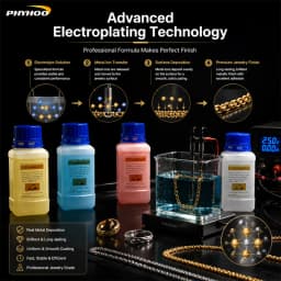 PHYHOO Professional Jewelry Electroplating Solution Kit Gold Silver Rose Plating Formula Fluid System For Workshop DIY Crafts