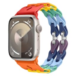 Chain Link Silicone Strap for Apple Watch Band Ultra 3 2 49mm 44mm 40mm 45mm 41mm 42mm Bracelet for Series 11 10 9 8 7 6 5 4 SE3