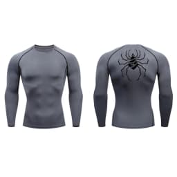 Spider Print Compression Shirts for Men Gym Workout Fitness Undershirts Short Sleeve Quick Dry Athletic T-Shirt Tops Sportswear