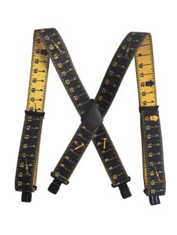 Heavy Duty Suspenders for Men Work Tape Measure Pattern 5cm X-back 4 Strong Clips Ruler Suspenders Trouser Braces Strap Belt