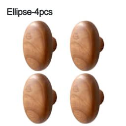Scandinavian Solid Wood Handle Clothes Hook Coat Hook Wall-mounted Hook Punch-free Door Clothes Hanger Pebble Shape Cabinet Door
