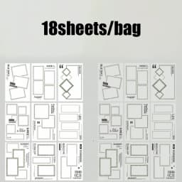 Mr. Paper 18pcs/bag Basic Border Theme Dual-Material Die-Cut Stickers Handbook Materials DIY Scrapbook Journal Frame Photo Album