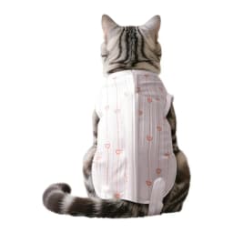 Soft Material Cat Recovery Clothes Adjustable Heart Print Cat Protective Vest Wound Protection Anti Scratching Weaning Jumpsuit
