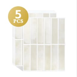 5/10sheets Removable Beige Tile Stickers, No-Glue Peel & Stick Waterproof Decals for Rental Kitchen Bathroom