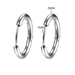 1Pair Punk Stainless Steel Round Circle Hoop Earrings For Men Women Not Fade Ear Rings Hip Hop Male Jewelry