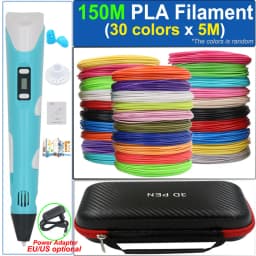 Children's 3D Pen 3D Drawing Printing Pen with LCD Screen Power Adapter 200M PLA Filament Toy Kids Christmas Birthday DIY Gift