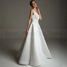 Luxury Beading Wedding Dress One Shoulder Sleeveless A-Line Floor Length Bridal Satin Marriage vestidos Custom Made Gowns