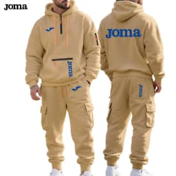 Joma spring fall Men's sets New Multi-pocket Zipper Long-sleeved Hoodie Sports and Leisure Pants Two-piece Fitness Jogging Suit