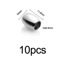 4-10pcs Stainless Steel Big Hole Beads Loose Spacer Beads For Diy Bracelets Jewelry Making Paracord Knife Lanyard Accessories