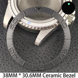 Sloping 38mm * 30.6mm Ceramic/Aluminum Bezel GMT and Diving Watch Insert Fits for 40mm Men's Watch Case Bezel Replacement Insert