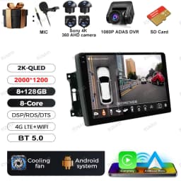 Android 15 Car Radio For Jeep Wrangler 3 JK 2007 - 2018 Head Unit Wireless Carplay Auto GPS QLED DVD Multimedia Navigation BT