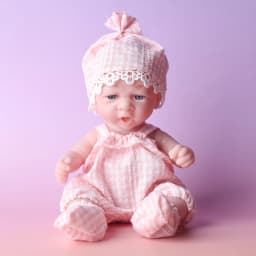 11Inches Realistic Simulation Newreborn Baby Dolls Pink Pattern Hat Stocking & Clothes Birthday Gift for Girl's Birthday Gift