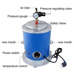 Vacuum Wax Injector Machine for Jewelry Mold Casting, 110V/220V Wax Injection Tool with Nozzle for Jewelry Making Workshop