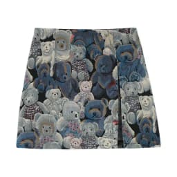 Bear Embroidered Split Mini Skirt Women 2025 New High-waisted Hip A-line Short Y2k Skirt Medieval Skirt Female